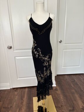 ECI Black and gold silk Dress